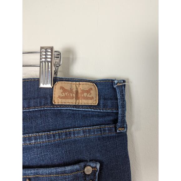 LEVI'S 505 Women's Straight Leg Dark Blue Jeans Size 14M Stretch - Picture 12 of 15